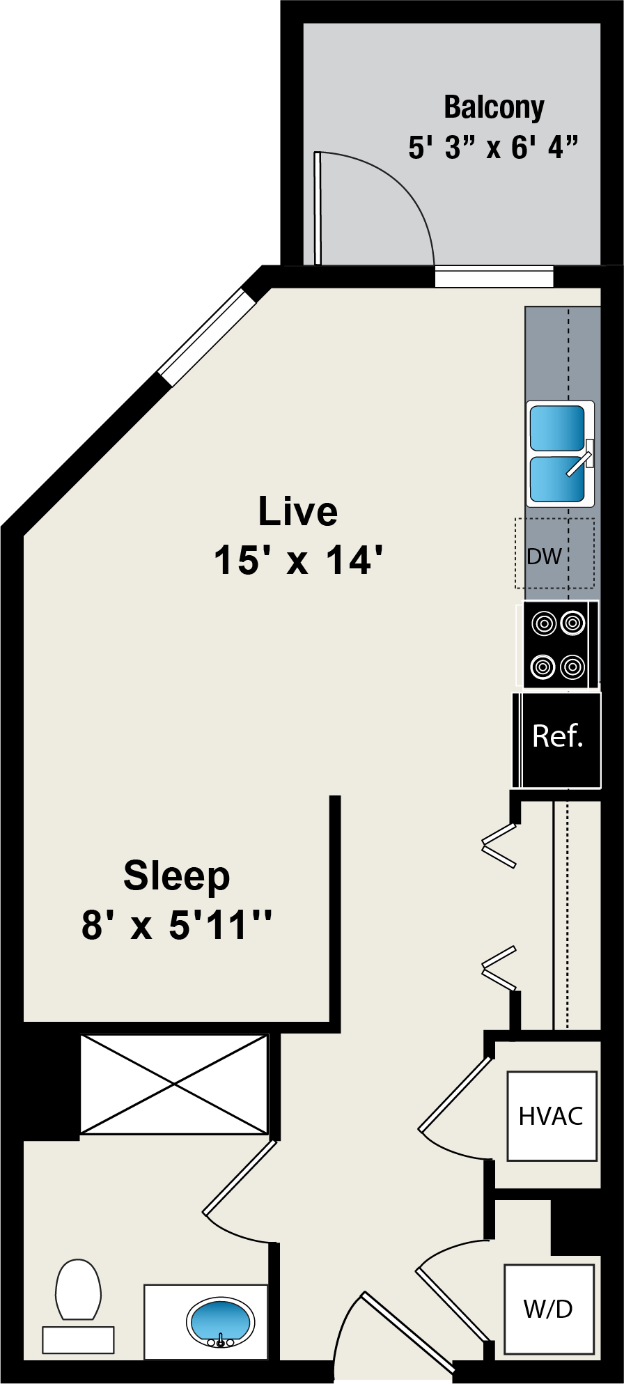 Unit 2-0206 floor plan